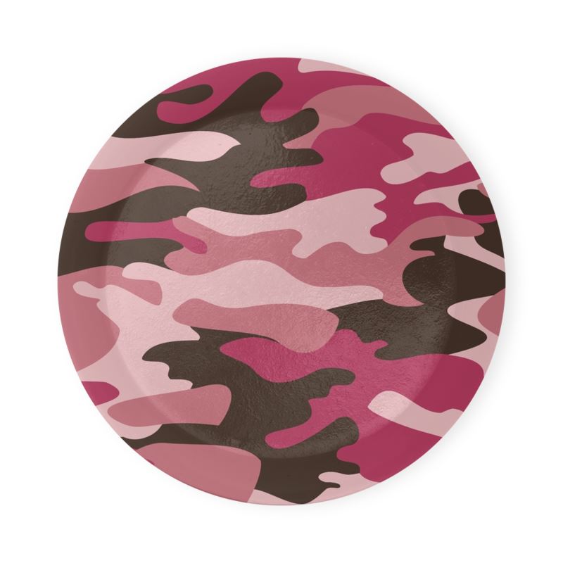 Pink Camouflage Round Coaster Trays by The Photo Access