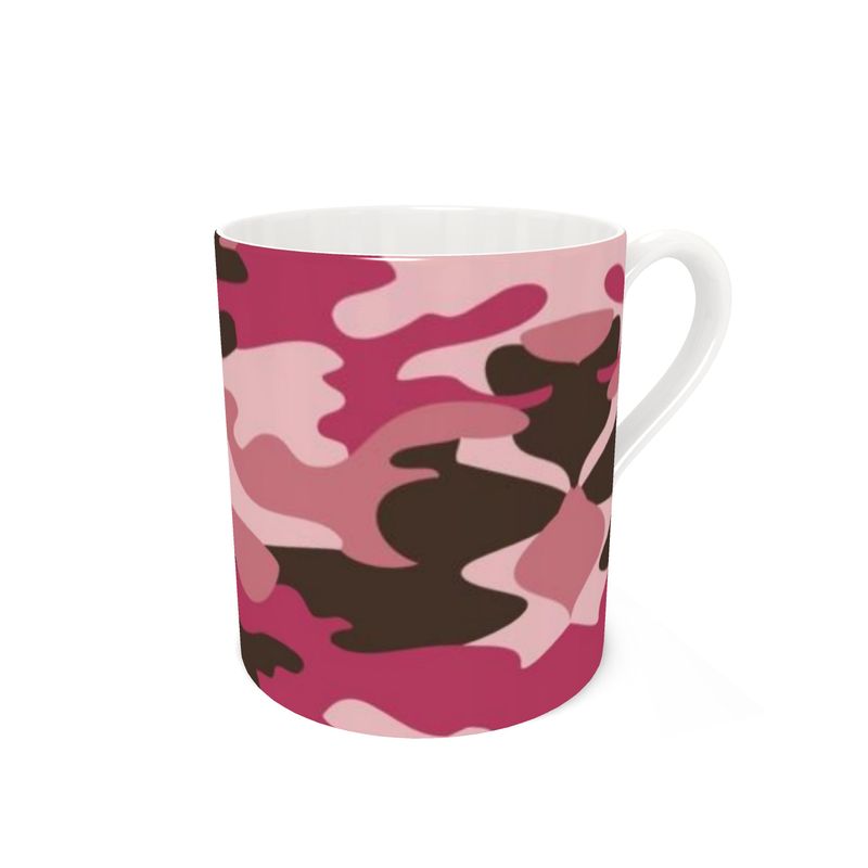 Pink Camouflage Bone China Mug by The Photo Access