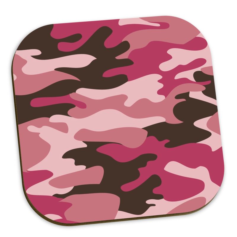 Pink Camouflage Coasters by The Photo Access