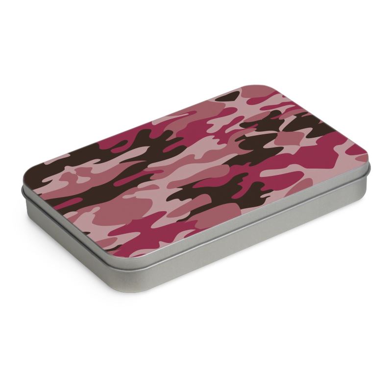 Pink Camouflage Tin Boxes Hinge Lid by The Photo Access