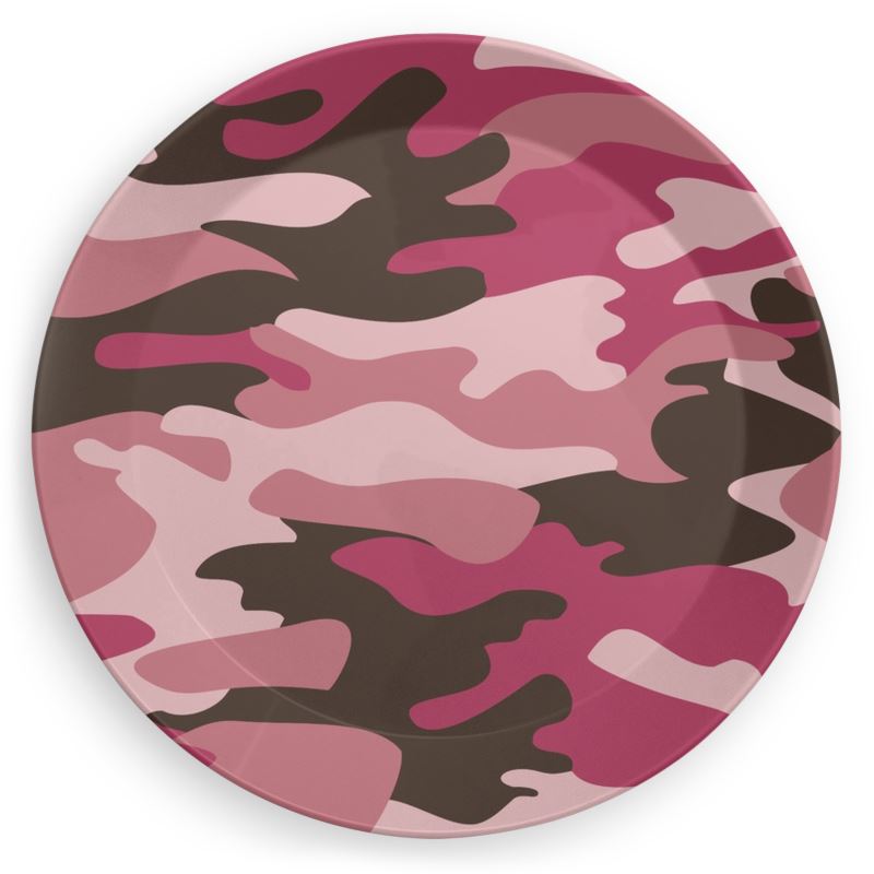 Pink Camouflage Party Plates by The Photo Access