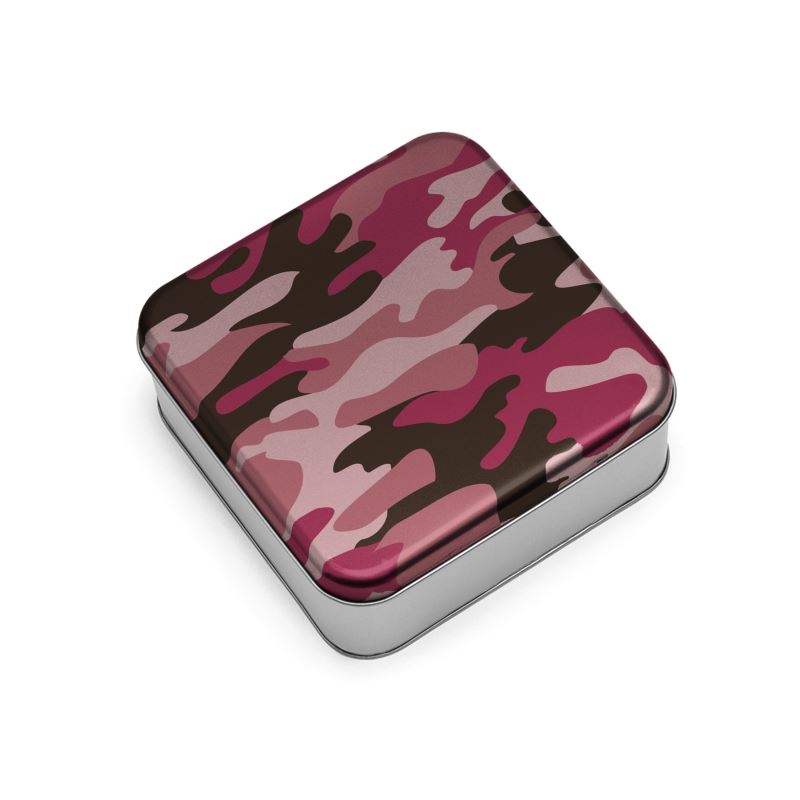 Pink Camouflage Silver Lid Tins by The Photo Access