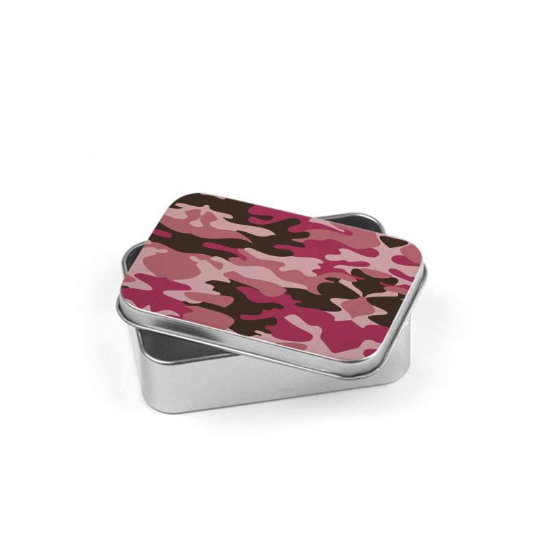 Pink Camouflage Small Silver Tins by The Photo Access