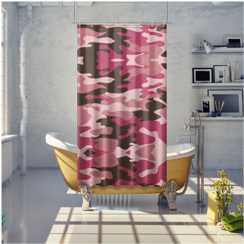 Pink Camouflage Shower Curtain by The Photo Access