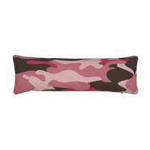 Load image into Gallery viewer, Pink Camouflage Bolster Cushion by The Photo Access
