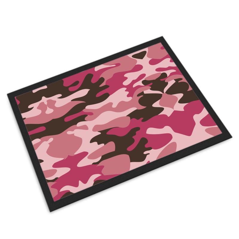 Pink Camouflage Door Mats by The Photo Access