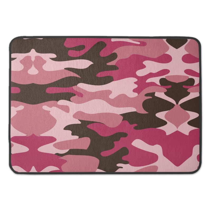 Pink Camouflage Bath Mat by The Photo Access