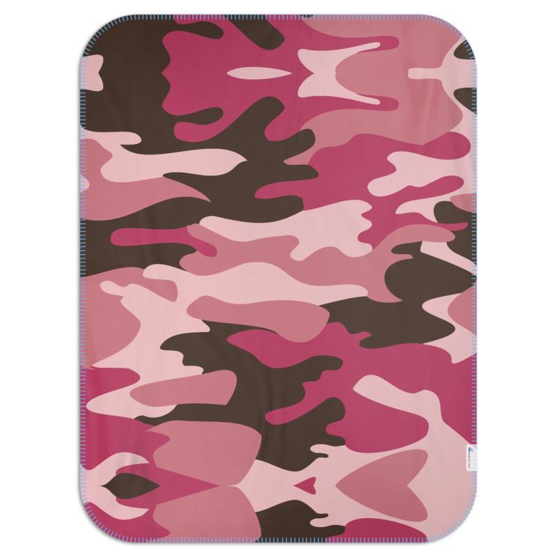 Pink Camouflage Single Layer Blankets by The Photo Access