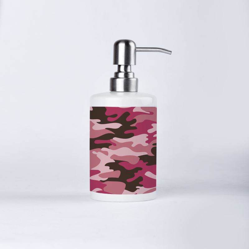 Pink Camouflage Soap Dispenser by The Photo Access