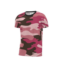 Load image into Gallery viewer, Pink Camouflage Cut and Sew All Over Print T-Shirt by The Photo Access
