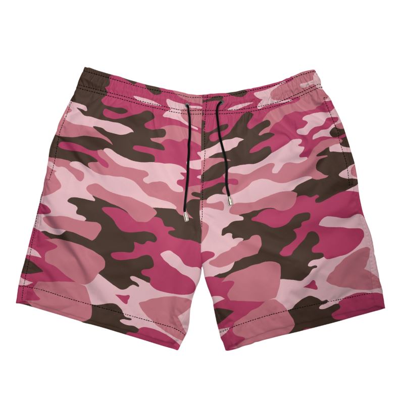 Pink Camouflage Mens Swimming Shorts by The Photo Access