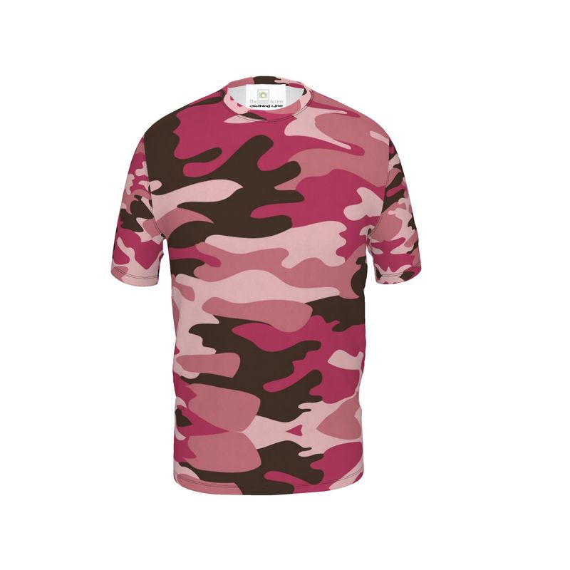 Pink Camouflage Mens Cut and Sew T-Shirt by The Photo Access