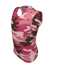 将图片加载到图库查看器，Pink Camouflage Mens Slim Fit Sleeveless Top with Round and V-neck by The Photo Access
