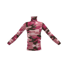 Load image into Gallery viewer, Pink Camouflage Mens Slim Fit Roll Neck by The Photo Access
