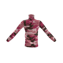 Load image into Gallery viewer, Pink Camouflage Mens Slim Fit Roll Neck by The Photo Access
