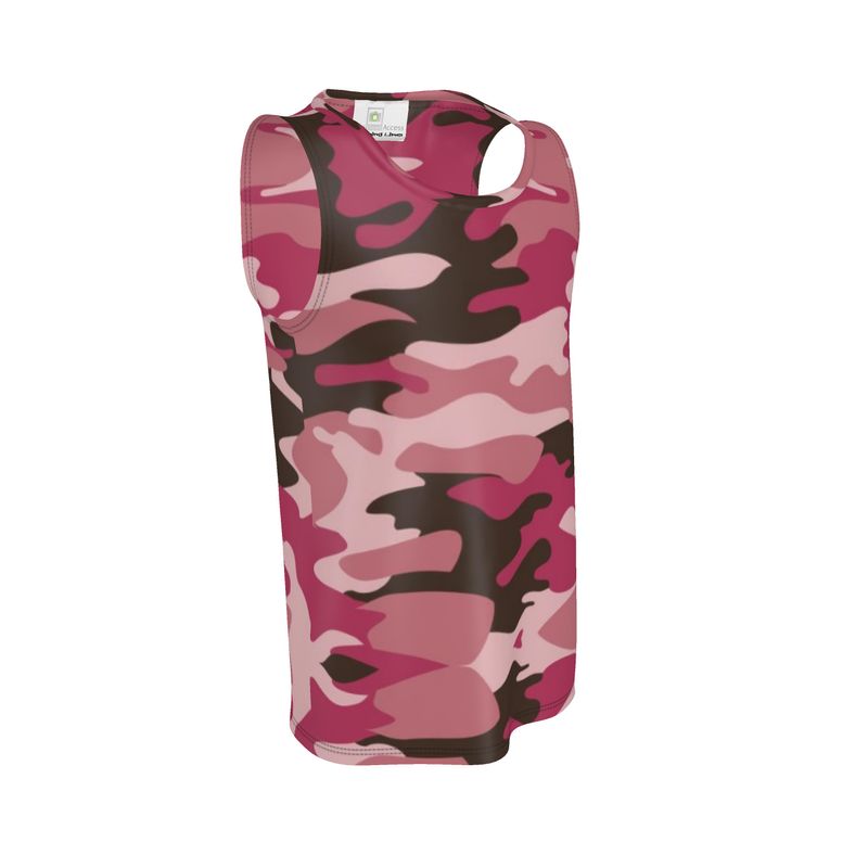 Pink Camouflage Cut and Sew Tank Top by The Photo Access