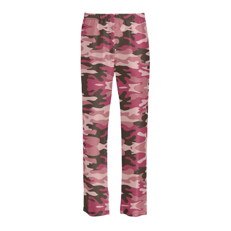 Pink Camouflage Ladies Silk Pajama Bottoms by The Photo Access