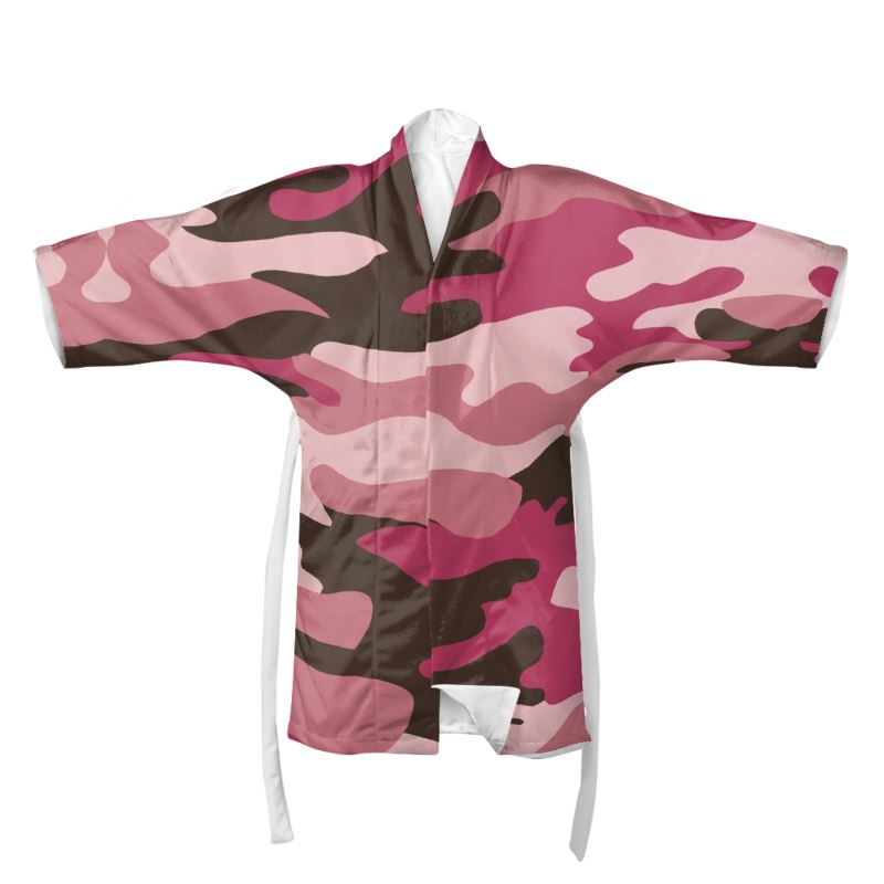 Pink Camouflage Kimono Robe by The Photo Access