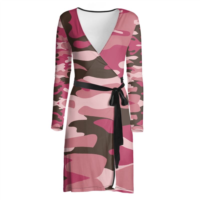 Pink Camouflage Wrap Dress by The Photo Access