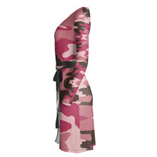 Cargar imagen en el visor de la galería, Pink Camouflage Wrap Dress by The Photo Access
