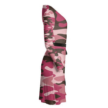 将图片加载到图库查看器，Pink Camouflage Wrap Dress by The Photo Access
