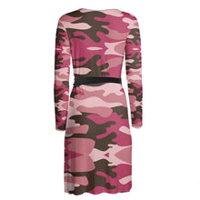 Load image into Gallery viewer, Pink Camouflage Wrap Dress by The Photo Access
