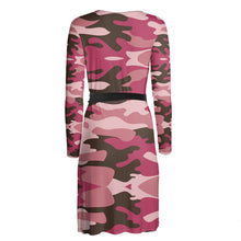 将图片加载到图库查看器，Pink Camouflage Wrap Dress by The Photo Access
