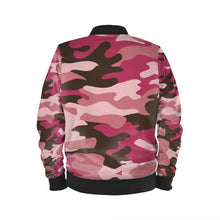 Load image into Gallery viewer, Pink Camouflage Ladies Bomber Jacket by The Photo Access
