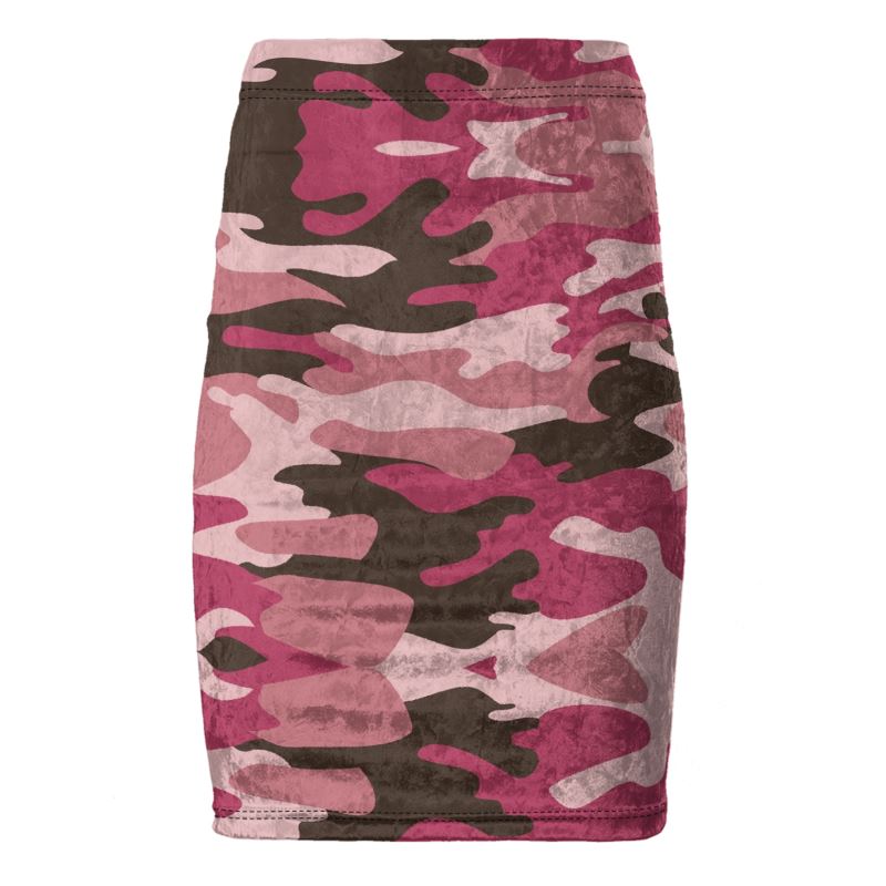 Pink Camouflage Pencil Skirt by The Photo Access