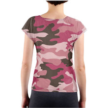 将图片加载到图库查看器，Pink Camouflage Ladies T-Shirt by The Photo Access
