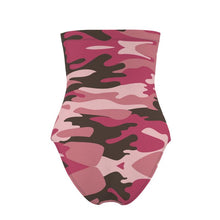 将图片加载到图库查看器，Pink Camouflage Strapless Swimsuit by The Photo Access
