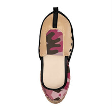 将图片加载到图库查看器，Pink Camouflage Hi Top Espadrilles by The Photo Access
