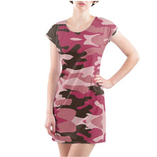 Load image into Gallery viewer, Pink Camouflage Ladies Tunic T-Shirt by The Photo Access
