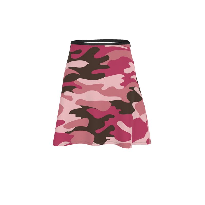 Pink Camouflage Flared Skirt by The Photo Access