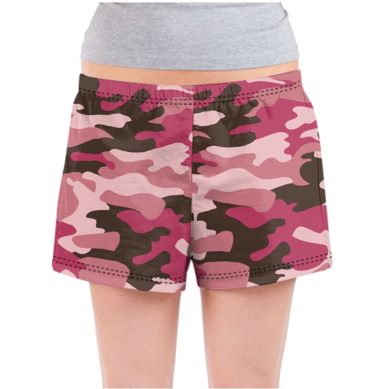 Pink Camouflage Ladies Pajama Shorts by The Photo Access