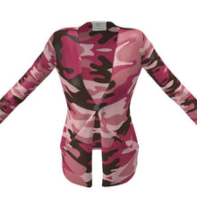 将图片加载到图库查看器，Pink Camouflage Ladies Cardigan With Pockets by The Photo Access
