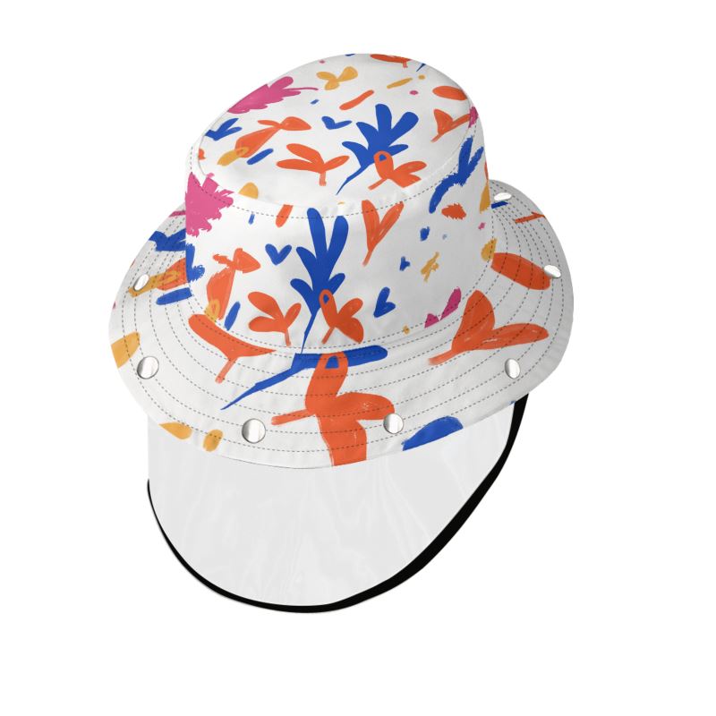 Abstract Leaf & Plant Bucket Hat with Visor by The Photo Access