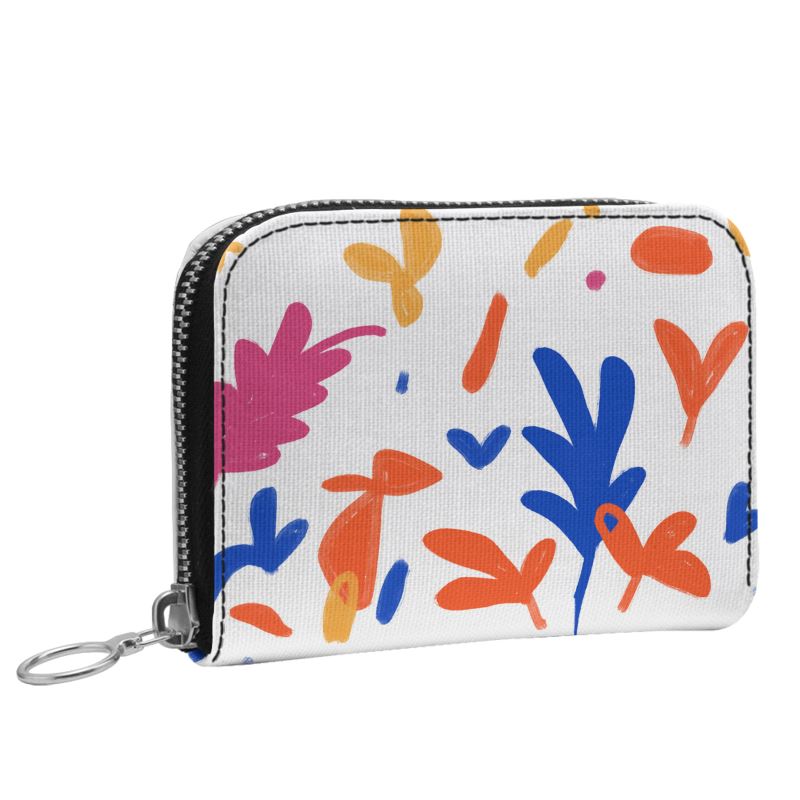 Abstract Leaf & Plant Small Leather Zip Purse by The Photo Access