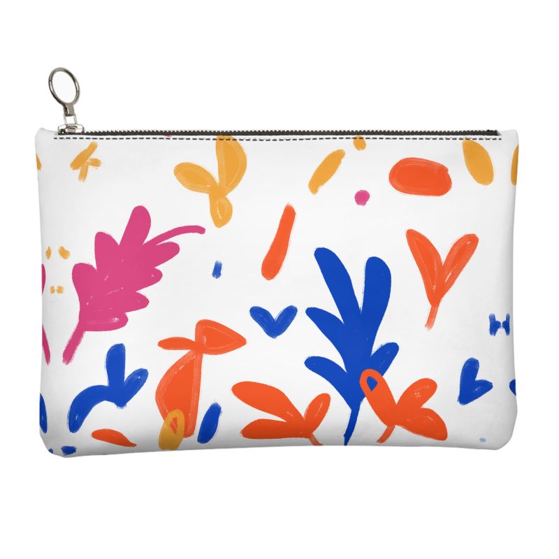 Abstract Leaf & Plant Leather Clutch Bag by The Photo Access