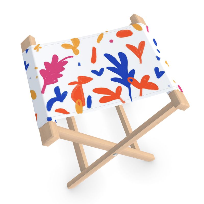 Abstract Leaf & Plant Folding Stool Chair by The Photo Access