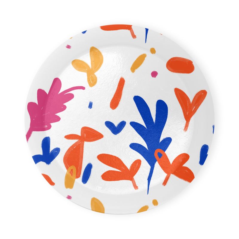 Abstract Leaf & Plant Round Coaster Trays by The Photo Access