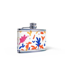 Load image into Gallery viewer, Abstract Leaf &amp; Plant Leather Wrapped Hip Flask by The Photo Access
