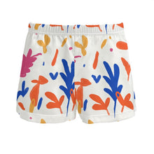 Load image into Gallery viewer, Abstract Leaf &amp; Plant Ladies Silk Pajama Shorts by The Photo Access
