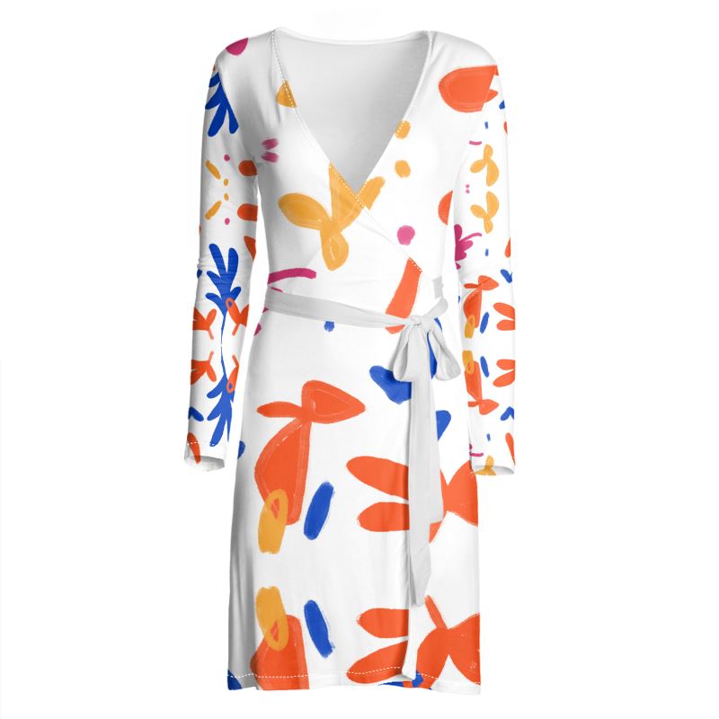 Abstract Leaf & Plant Wrap Dress by The Photo Access