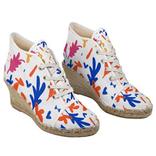 Load image into Gallery viewer, Abstract Leaf &amp; Plant Ladies Wedge Espadrilles by The Photo Access

