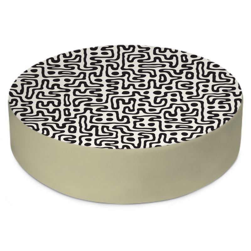 Hand Drawn Labyrinth Round Floor Cushions by The Photo Access