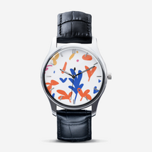 Lade das Bild in den Galerie-Viewer, Abstract Leaf &amp; Plant Classic Fashion Unisex Print Silver Quartz Watch Dial by The Photo Access
