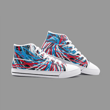 Load image into Gallery viewer, Colorful Thin Lines Art Unisex High Top Canvas Shoes by The Photo Access
