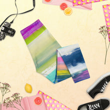 Cargar imagen en el visor de la galería, Colorful Oil Paint Stripes Capri Leggings by The Photo Access
