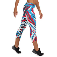 Lade das Bild in den Galerie-Viewer, Colorful Thin Lines Art Capri Leggings by The Photo Access
